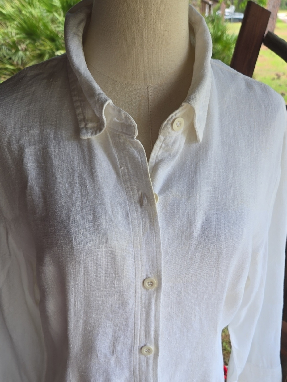 For Joseph Off White Linen Maxi Shirt Dress Size Medium - Picture 2 of 12
